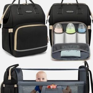 Black Diaper Bag with Changing Station